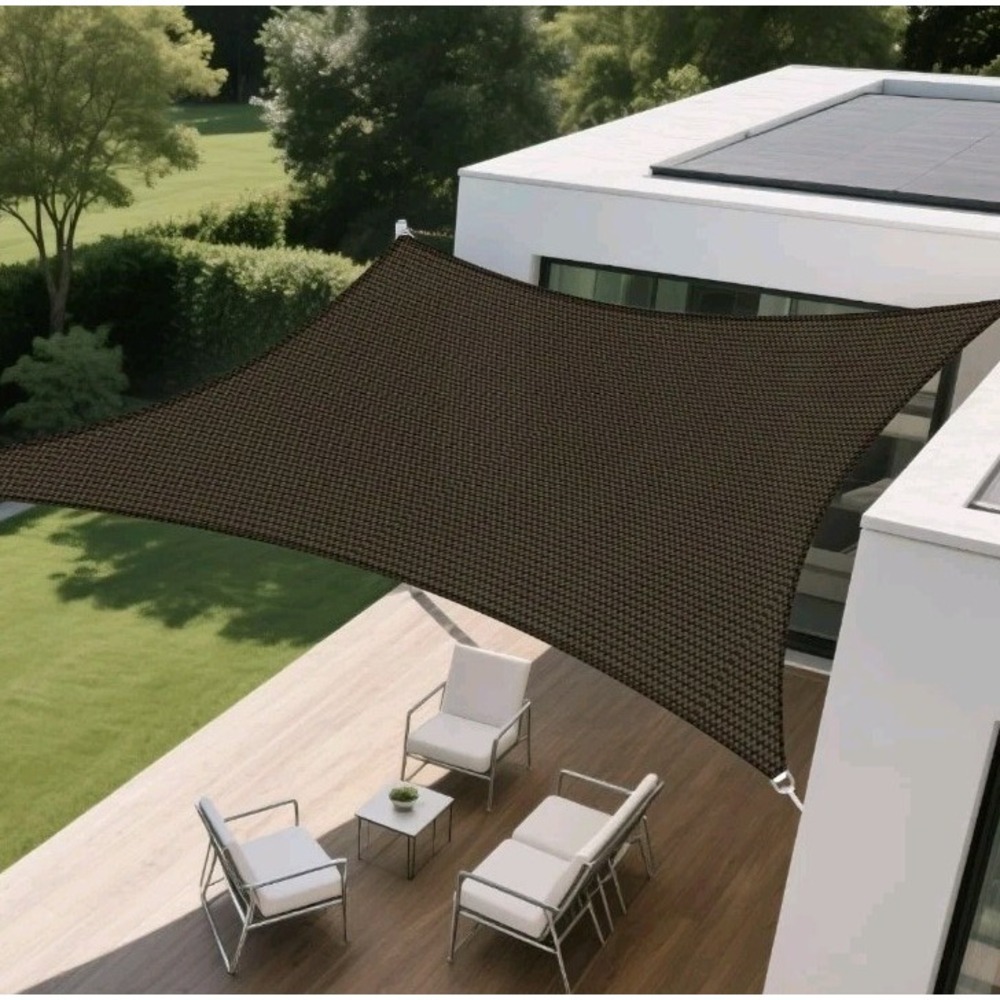 Square Shade Sail 10' x 10' Canopy to Block Sunlight for Outdoor Patio Garden...